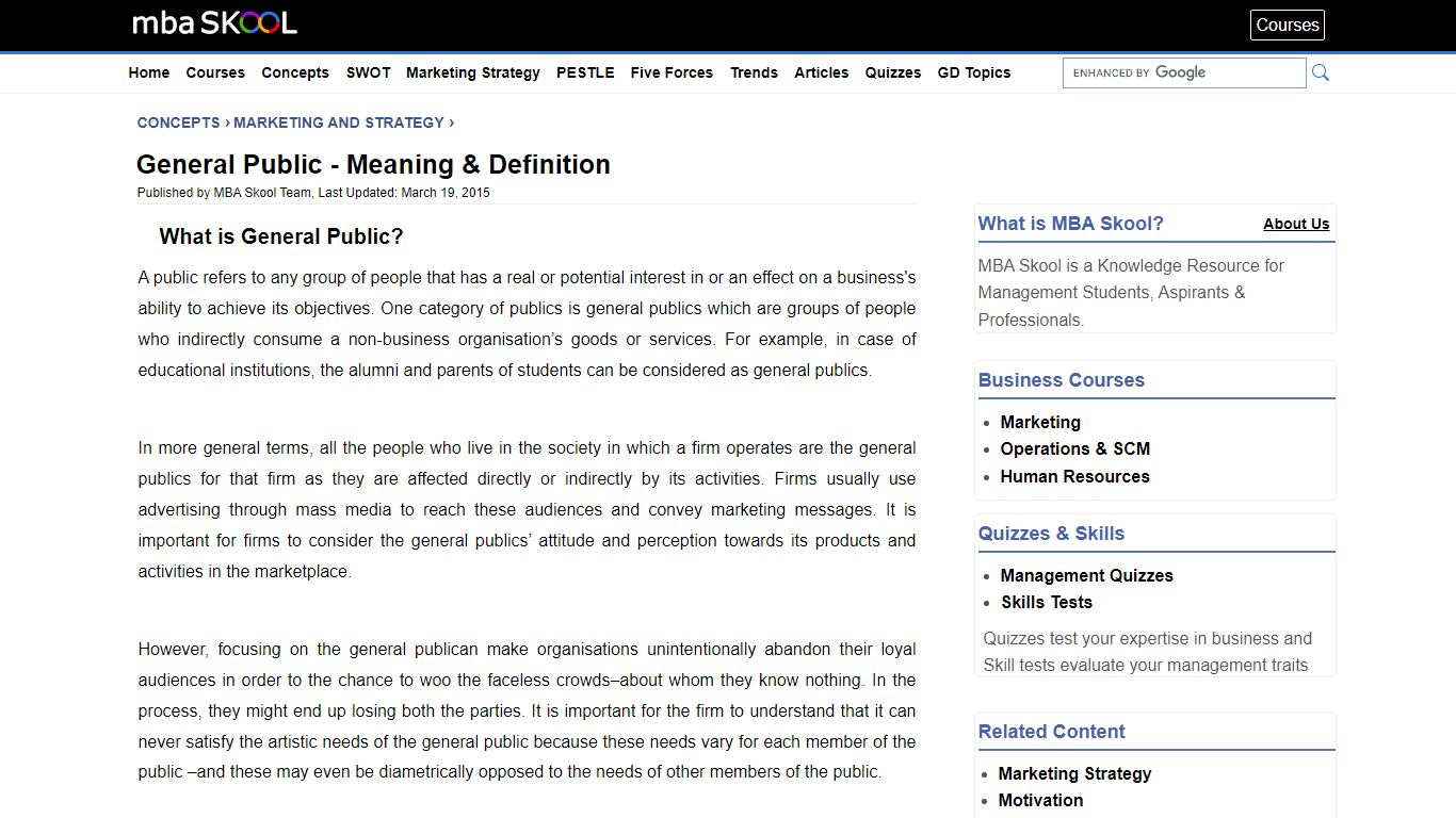 General Public - Meaning & Definition | MBA Skool